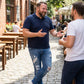 👖58% RABATT! 🔥 Snygga slitna skinny jeans för män – Slim Tapered Passform, Andningsbar Bomull och Eleganta Rivna Detaljer