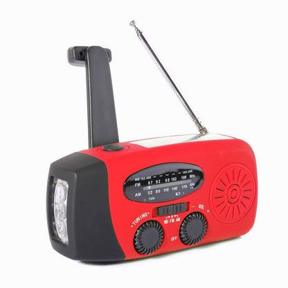 ✨ Multifunktionell Bärbar Nödradio med Vev & Solcell – Powerbank & Ficklampa för Krisberedskap & Camping 🔋