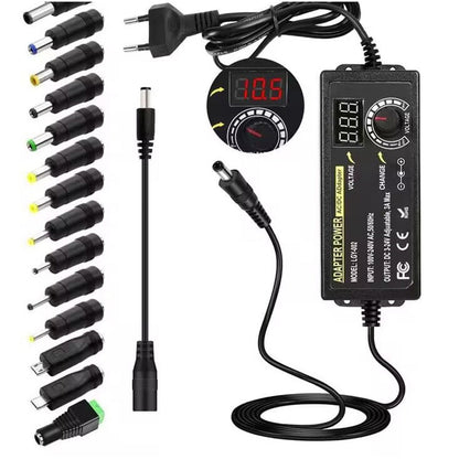 🔌50% RABATT⚡ Justerbar AC/DC-nätadapter, 3V–24V 3A, passar många elektriska apparater🔋