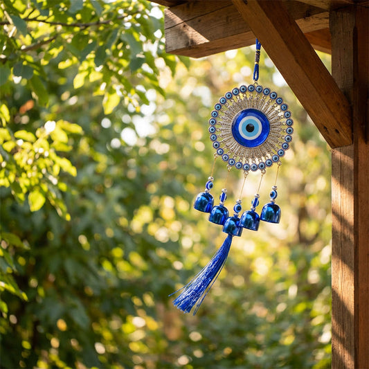 🧿 50% RABATT! ⚡ Nazar Amulett Vindspel – Skyddsymbol mot Onda Ögat, Dekorativ för Hemmet & Perfekt Present ✨