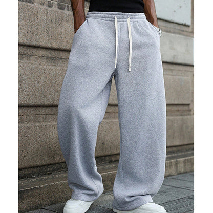 🩳 60% RABATT! 👖 Lösa Byxor för Män med Dragsko – Bekvämt Bomullstyg, Fickor & Casual Stil för Vardag och Träning 🏃‍♂️