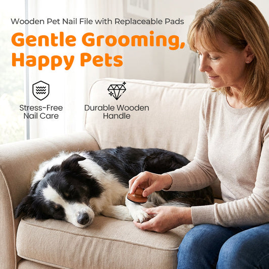 🔥 50 % RABATT – Halva priset! 🐕 Träklofil med utbytbara pads – skonsam & tyst, perfekt för hundar & katter som är rädda för klotång 🛡️