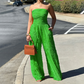 👗 57% RABATT! 🔥 Axelbandslös Krinklad Jumpsuit med Vida Ben – Elegant, Bekväm & Perfekt För En Trendig Sommarlook 💃