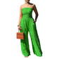 👗 57% RABATT! 🔥 Axelbandslös Krinklad Jumpsuit med Vida Ben – Elegant, Bekväm & Perfekt För En Trendig Sommarlook 💃