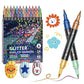 ✨ 50% RABATT NU! 🎨 24-Färgers Dubbeländsglittermarkörset – Pensel & Fin Spets, Levande Glitter & Giftfritt! 🖌️