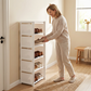 👠 50% RABATT! 🚪 Vertikal Shoe Rack för Ingång – Utrymmesbesparande, Stabil Metallram & Enkel Montering 👟