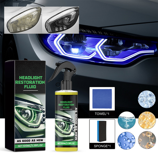 🚗 KÖP 2 FÅ 1 GRATIS! 🔦 Fyrlyktåterställningsvätska – Återställer Oxiderade Gula Strålkastare med Kristallbeläggning ✨