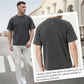 ⚡ Bästsäljare – 49 % rabatt🔥 4-pack T-shirts i lös passform för män: retroinspirerade, tjocka bomullströjor för träning med blekt utseende och lös passform