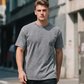 ⚡ Bästsäljare – 49 % rabatt🔥 4-pack T-shirts i lös passform för män: retroinspirerade, tjocka bomullströjor för träning med blekt utseende och lös passform