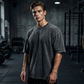 ⚡ Bästsäljare – 49 % rabatt🔥 4-pack T-shirts i lös passform för män: retroinspirerade, tjocka bomullströjor för träning med blekt utseende och lös passform