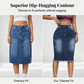 👗 45% RABATT 🔥 | Denimkjol med Hög Midja & Slitna Kanter – A-linje & Vintage-tvätt