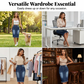 👗 45% RABATT 🔥 | Denimkjol med Hög Midja & Slitna Kanter – A-linje & Vintage-tvätt