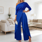 👗 58% RABATT! ✨ Elegant Enaxlad Jumpsuit för Kvinnor – Flytande Vida Ben, Omslagsdetalj & Andningsbart Tyg för En Trendig Look 💃
