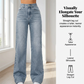 Kvinnors hövmidjade raka jeans