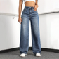 Kvinnors hövmidjade raka jeans