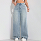 Kvinnors hövmidjade raka jeans
