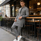 👔 57% RABATT! 🔥 Herr Modern Mandarin Krage Tunika & Byxor Set – Elegant Design, Bekväm Passform & Perfekt För Festliga Tillfällen 🎩