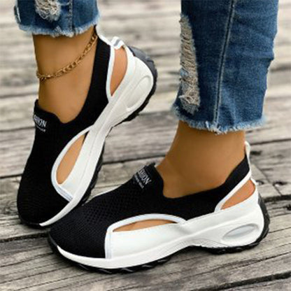 👟 50% RABATT NU! 🌬️ Kvinnors Andningsbara Utskärnings Slip-On-Skor – Kylande Stickat Mesh, Ultralätt & Luftkuddad Sula – Perfekt För Resor ☀️