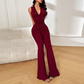 👗 50% RABATT! ✨ Elegant Jumpsuit med Spets, V-ringning & Utsvängda Ben – Romantisk Stil, Bekväm Passform & Perfekt För Festliga Tillfällen 💃