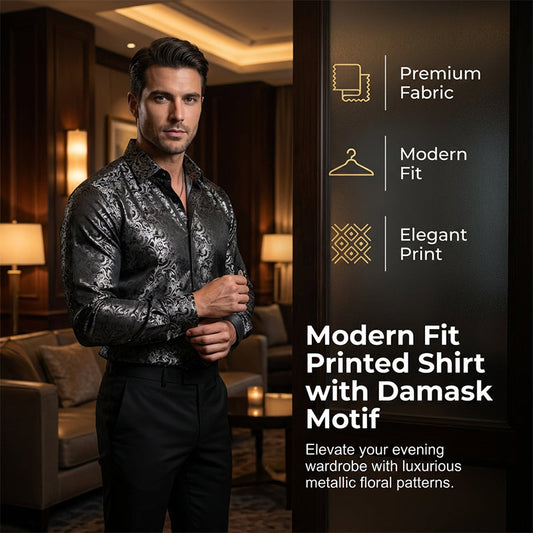 👔 50% RABATT! ✨ Modernt Figursytt Långärmat Skjortplagg med Tryck – Elegant Design, Andningsbart Tyg & Perfekt För Fest & Vardag 👕