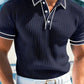 👕 50% RABATT! 🌞 Somrig Casual Kortärmad Pikétröja – Andningsbar Bomull, Modern Passform & Perfekt För Avslappnade Dagar 🏖️