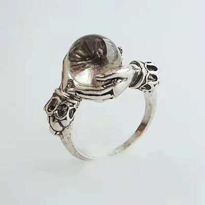 💍 50% RABATT! 🔮 Gotisk Kristallkula Handring – Mystisk Design, Justerbar & Perfekt För En Unik Stil 🌙