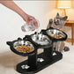 🐱  🍽️ Upphöjd hund- och kattmatskål med 3 skålar – halkfri & stabil – ergonomisk design för bättre matsmältning 🐾