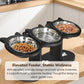 🐱  🍽️ Upphöjd hund- och kattmatskål med 3 skålar – halkfri & stabil – ergonomisk design för bättre matsmältning 🐾