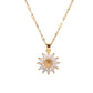 🌻 50% RABATT NU! ✨ Solros Hängsmycke Halsband för Kvinnor – Glittrande Kubisk Zirkonia, Lättvikt & Hållbar Guldton Finish 💛