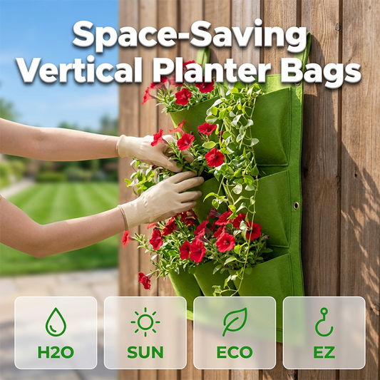 🌱 50% RABATT NU! 🌸 Vertikala Växtpåsar – Platssparande, Andningsbart Tyg & Smart Dränering 🏙️