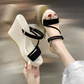 👡 50% RABATT NU! 💃 Kvinnors Plattform Kilklack Sandaler – 10cm Kilklack, Konvertibla Remmar & Halksäker Yttersula ✨