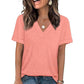👚 50% RABATT! 🌸 Dam V-ringad Kortärmad Casual T-shirt – Andningsbar, Lätt & Perfekt För En Avslappnad Sommarlook ☀️