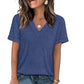 👚 50% RABATT! 🌸 Dam V-ringad Kortärmad Casual T-shirt – Andningsbar, Lätt & Perfekt För En Avslappnad Sommarlook ☀️