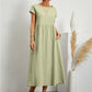 👗 60% RABATT NU! 🌸 Kvinnors Bomull-Linne Enfärgad Klänning med Fickor – Andningsbar, Smickrande Midja & Lättvikt – Perfekt För Vår & Sommar ☀️