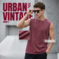 💪 50% RABATT NU! 👕 Herr Vintage Wash Ärmlös Tank Top – Premium Mjukt Tyg, Dynamisk Flexibilitet & Ergonomisk Muskelklippning ✨