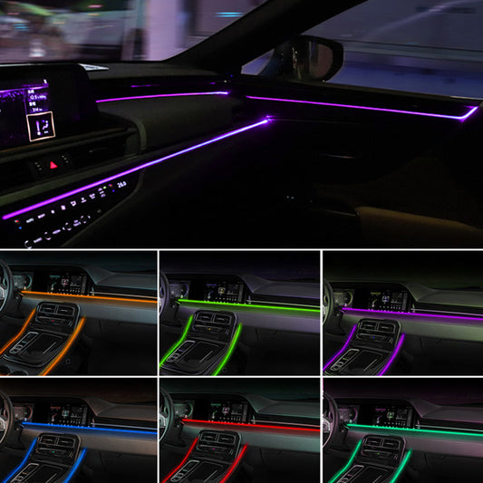 🔥50 % rabatt！🔥Atmosfär Neon Remslampa för Interiör Bilpanel