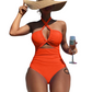 👙 50% RABATT! ☀️ Halterneck-baddräkt med korsade band och hög midja – magkontrollerande & figurflattering – Perfekt för strand, pool eller nästa semester 🌊