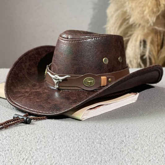 🤠 50% RABATT NU! 🌵 Vintage Cowboyhatt med Bred Brätte & Justerbar Rem – Klassisk Westernstil för Äventyr & Sol ✨