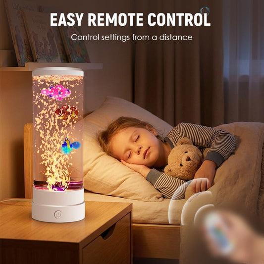🐟 50% RABATT NU! 💧 LED Fisk Akvarium Bubbelampa – 7-Färgad LED & Fjärrkontroll – USB/Batteri Drift & Zen Stämning 🏠