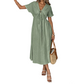 👗 50% RABATT NU! 🌸 Kvinnors Sommar V-ringad Knytfront Midi Klänning – Kejsarskuren, Flödande A-linje & Andningsbar Bomullsblandning ☀️