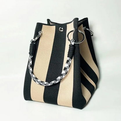 ⏳Begränsat erbjudande 50% rabatt⏰Randig Stickad Hinkväska👜