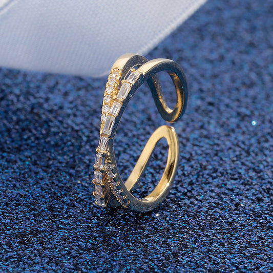 💍 50% RABATT! ✨ Justerbar ring med dubbla lager och korsande band – Trendig, nickelfri & perfekt för vardag eller fest – passar alla fingrar ♾️