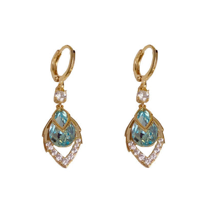 💎 50% RABATT NU!✨ Himmelsblå Droppande Dangle Hoop Örhängen – Elegant Art Deco & Vintage Charm 💙