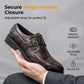 👞 50% RABATT NU!✨ Klassiska Herrskor i Konstläder med Spänne – Krokodilprägling & Halkskydd – Elegant Stil 🐊