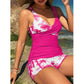 Tropiskt Mönstrad Högmidjad Tankini & Shorts Set