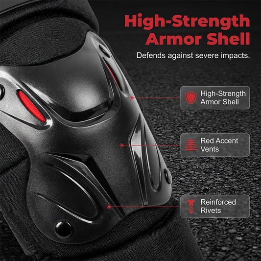 🛡️ 50% RABATT NU! 🏍️ Knä- & Armbandsskydd Set för Motorcykel