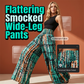 👖 50% RABATT NU! 🎨 Smockade Vida Ben-byxor med Abstrakt Mönster – Andningsbara & Högelastiska – Perfekt för Semester, Strand & Vardag – Flödande & Bekväm 🌸