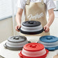 🍲 50% RABATT! 🔥 Hopfällbart mikrovågslock med basmatta – Stänkskydd & ångventil – Passar de flesta tallrikar, diskmaskinssäker – perfekt för ren mikrovågsugn 💨