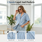 👚 50% RABATT! 🌸 Damskjorta i denim med lös passform, kavajkrage & kortärmad – Skön, ledig & perfekt för vardag eller semester – enkel att styla upp eller ner 👖
