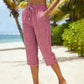 👖 50% RABATT NU! 🌿 Capri-byxor i Rutmönster för Dam – Andningsbart Bomull/Linne – Elastisk Midja & Sidfickor – Perfekt för Sommar & Semester ☀️